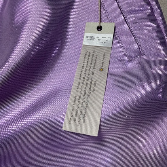 Happy X Nature Kate Hudson Lilac Shiny Metallic High Waisted Pants Size 14 NWT - Picture 3 of 16